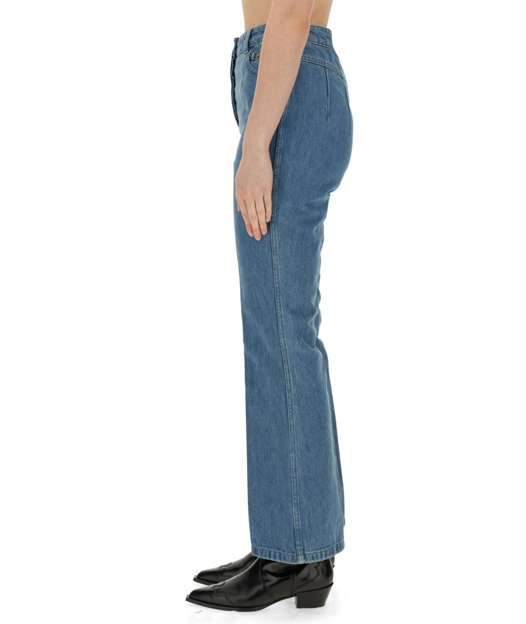 PATOU Синие хлопковые джинсы клеш, фото 3