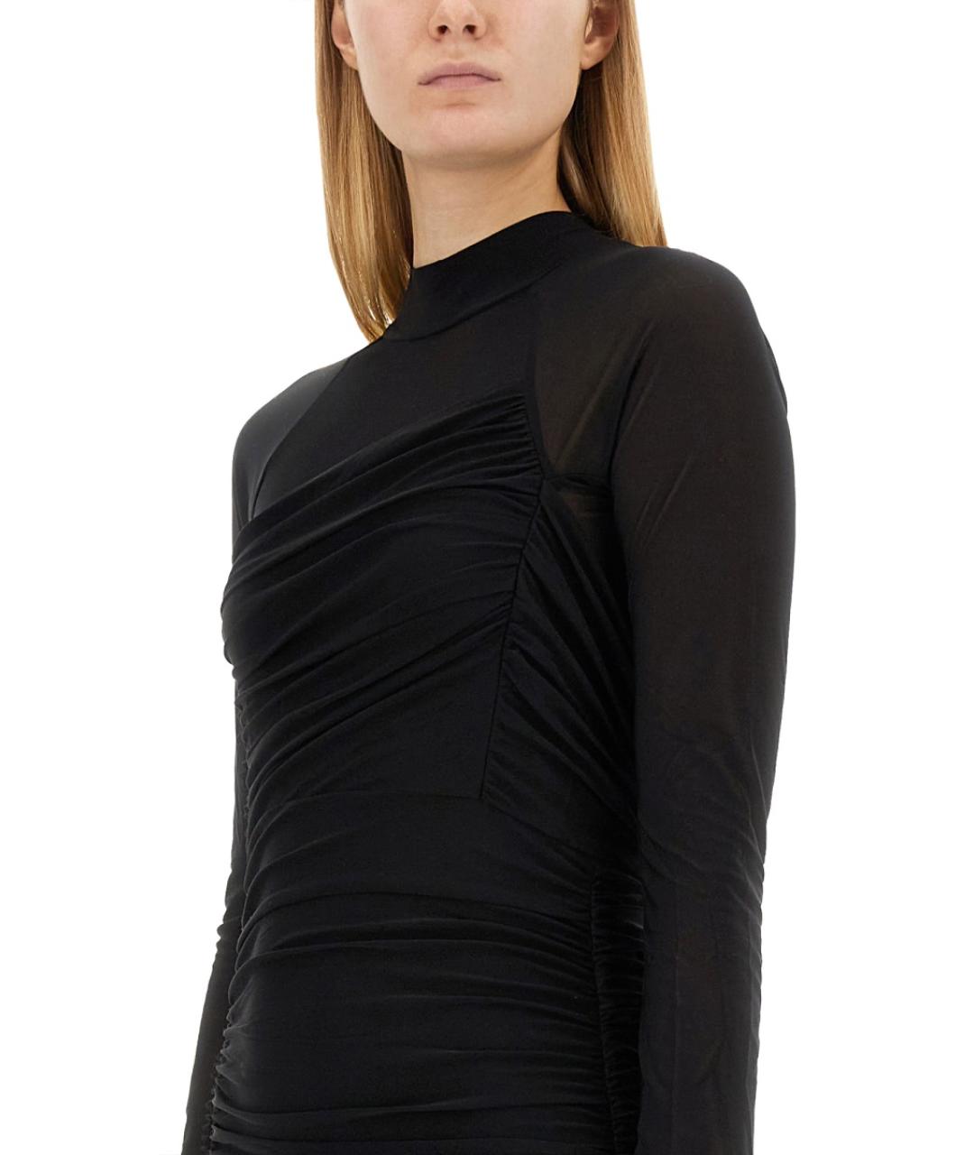 HELMUT LANG Черное полиэстеровое вечернее платье, фото 4