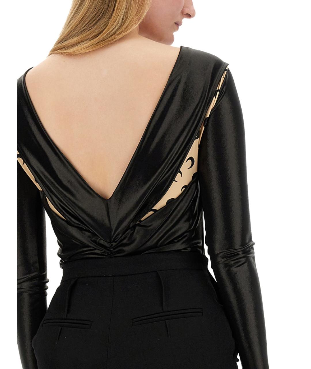 MARINE SERRE Черное вискозное боди, фото 4