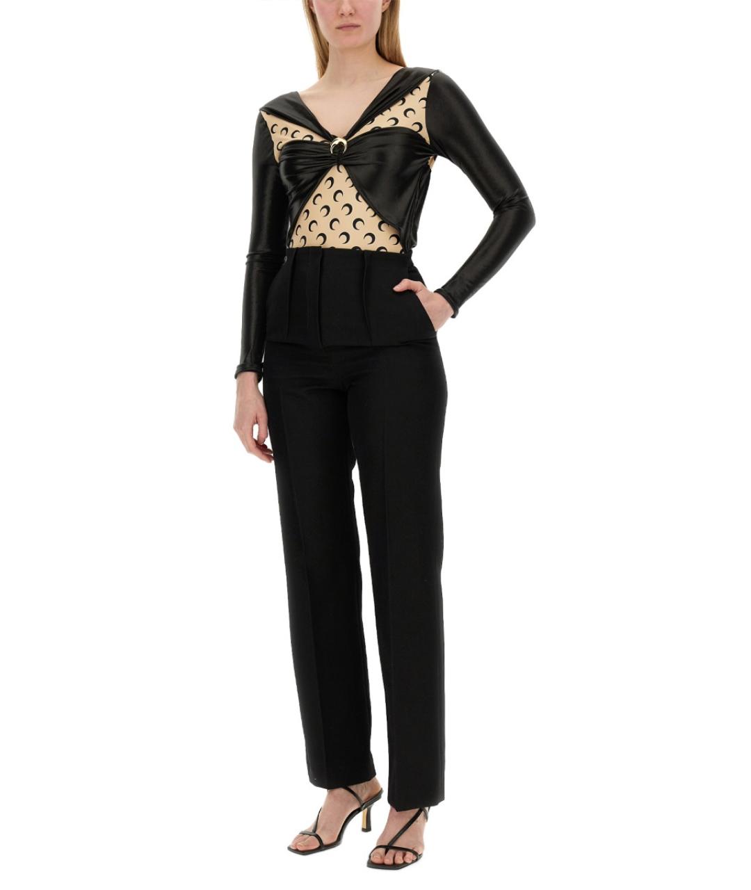 MARINE SERRE Черное вискозное боди, фото 2