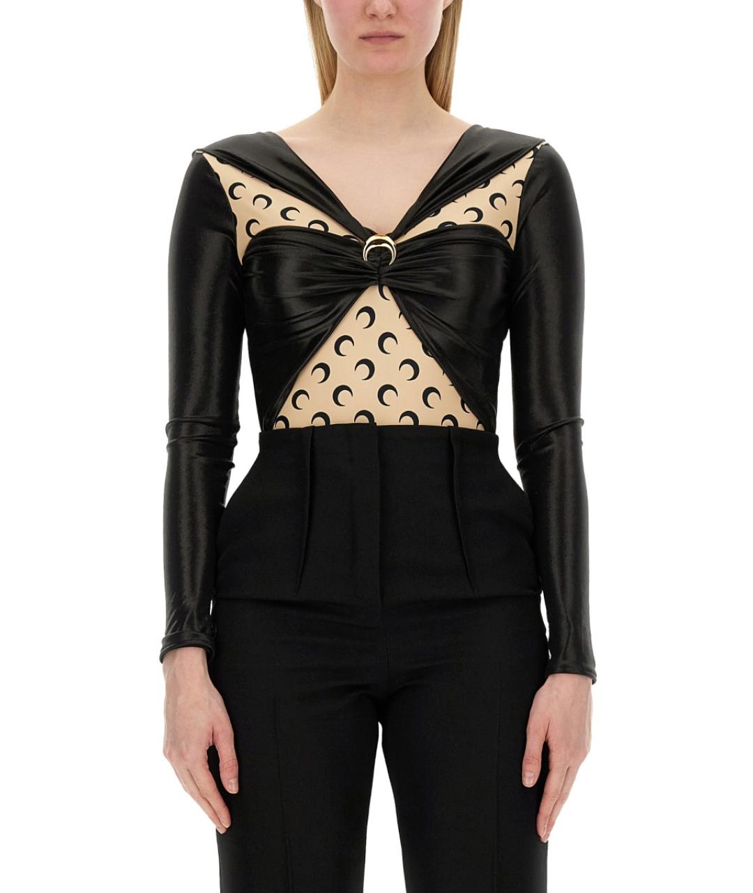 MARINE SERRE Черное вискозное боди, фото 5