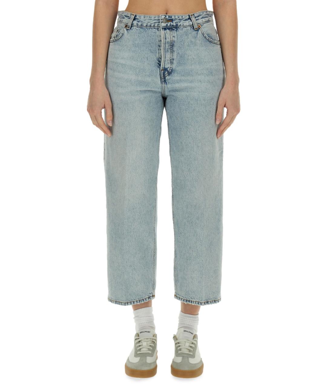 HAIKURE Синие хлопковые прямые джинсы, фото 5