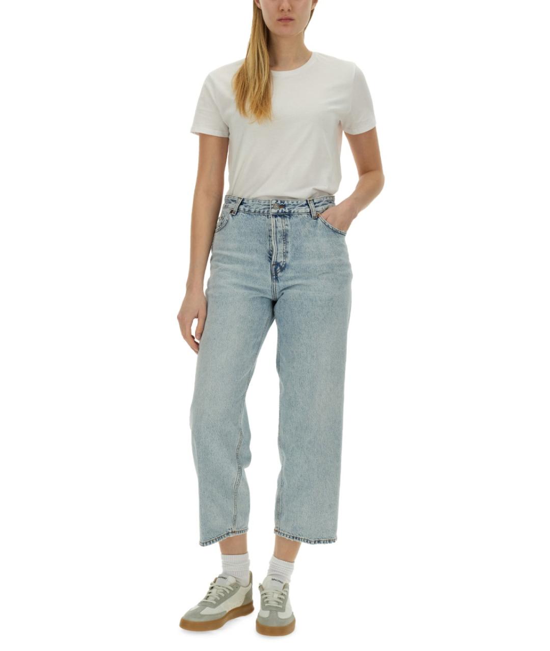 HAIKURE Синие хлопковые прямые джинсы, фото 2