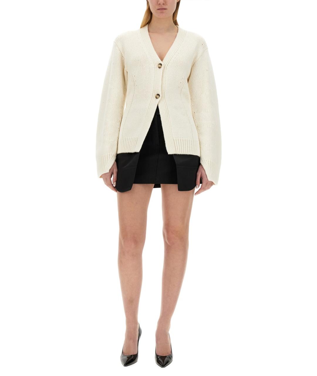 HELMUT LANG Белый шерстяной кардиган, фото 3