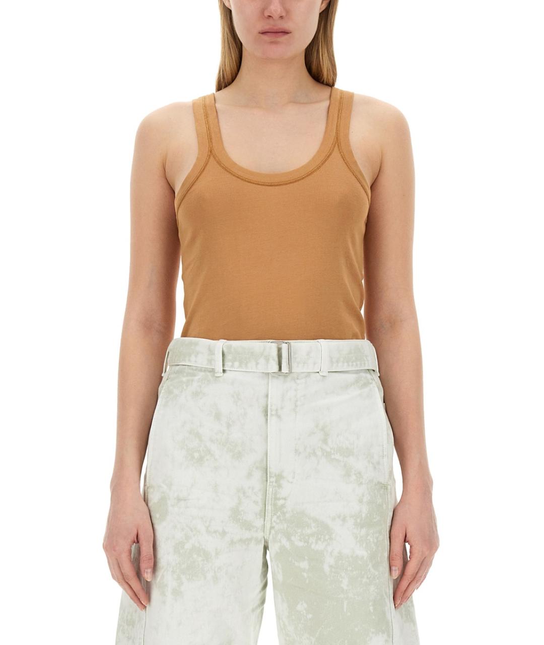 LEMAIRE Бежевая хлопковая майка, фото 5