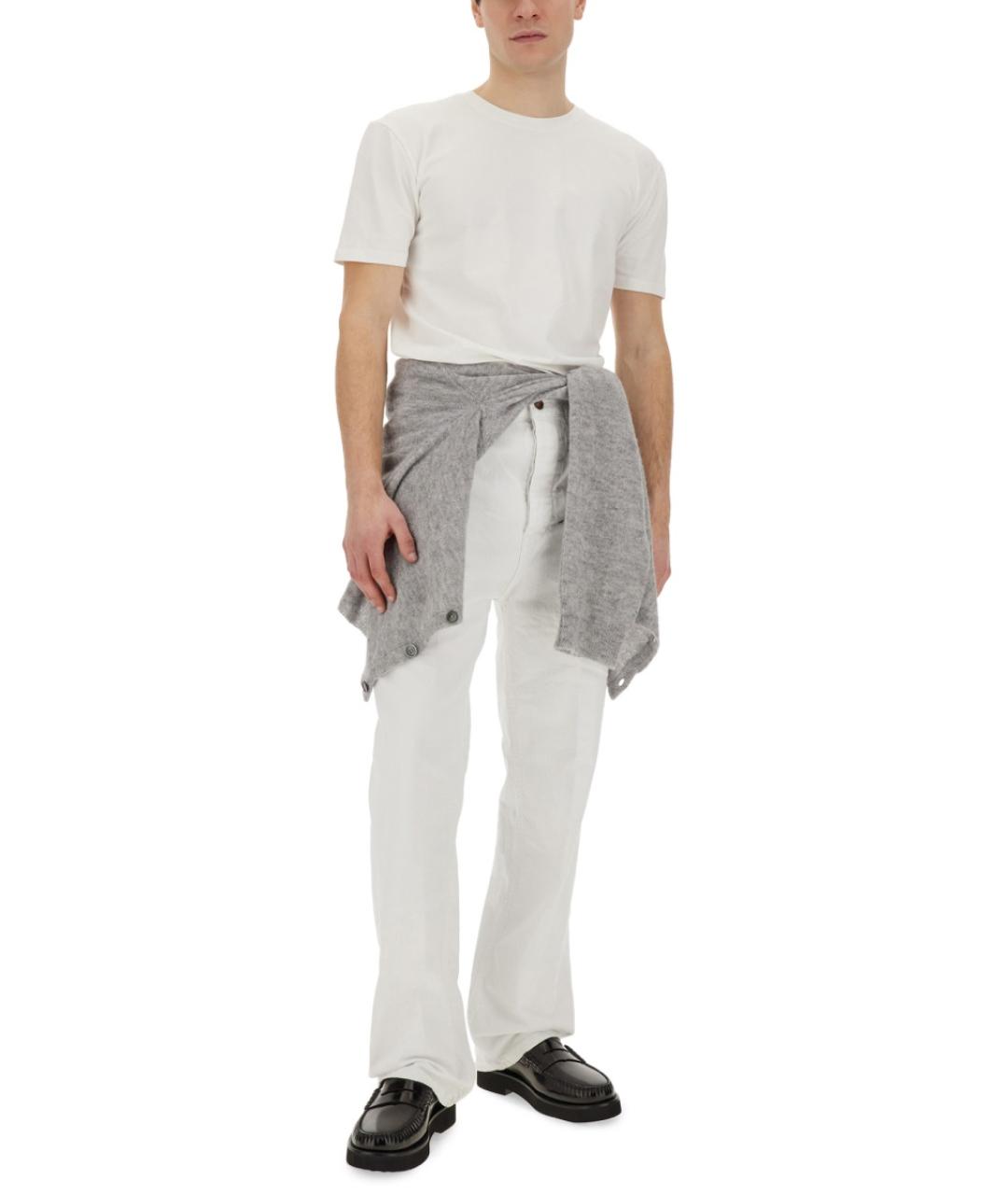 HAIKURE Белые хлопковые прямые джинсы, фото 2