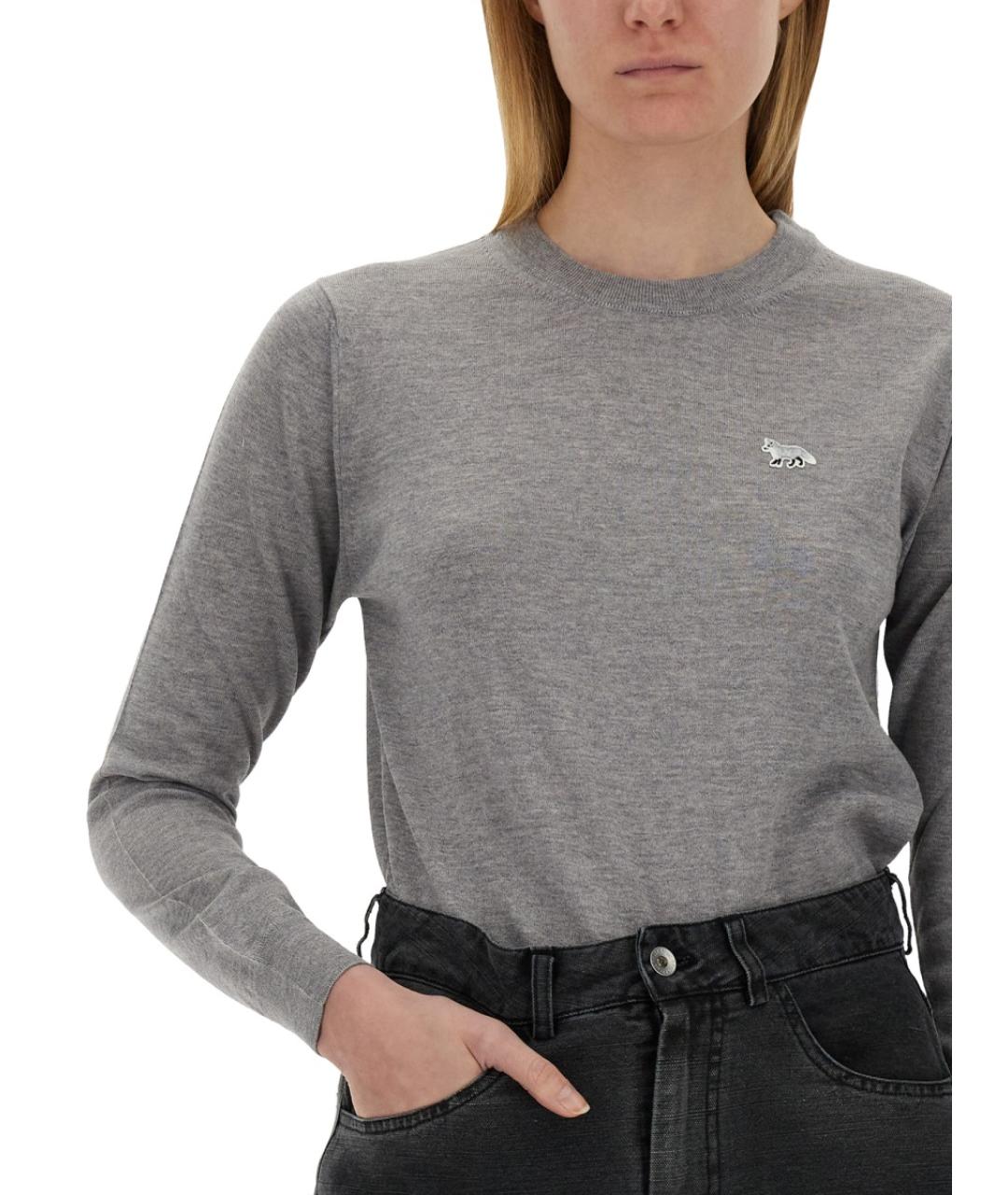 MAISON KITSUNE Серый шерстяной джемпер / свитер, фото 4