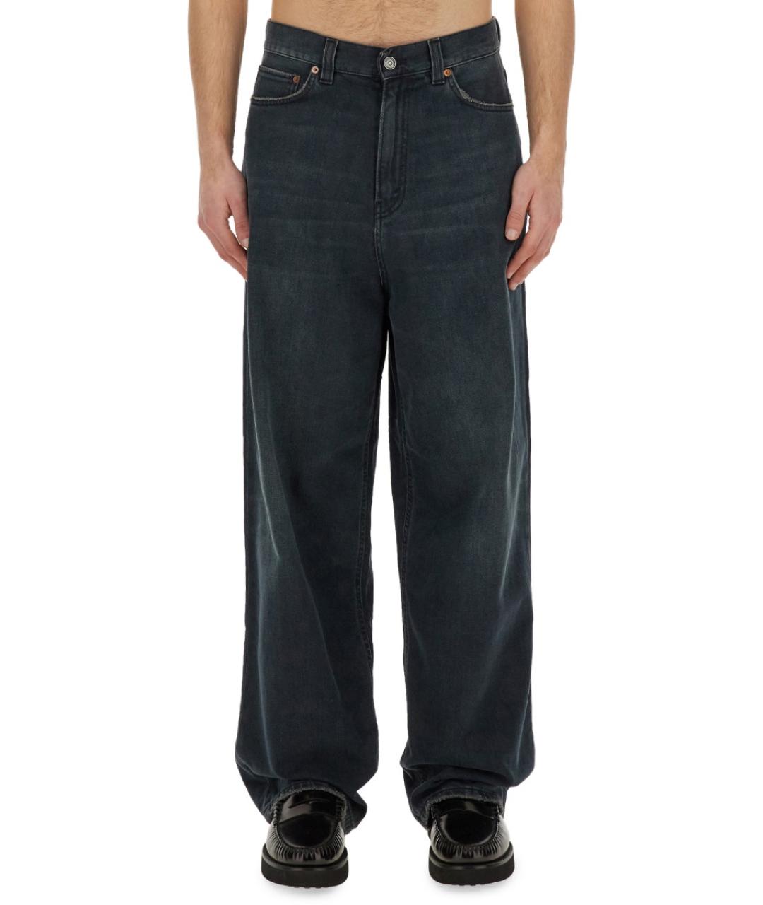 HAIKURE Черные хлопковые прямые джинсы, фото 5