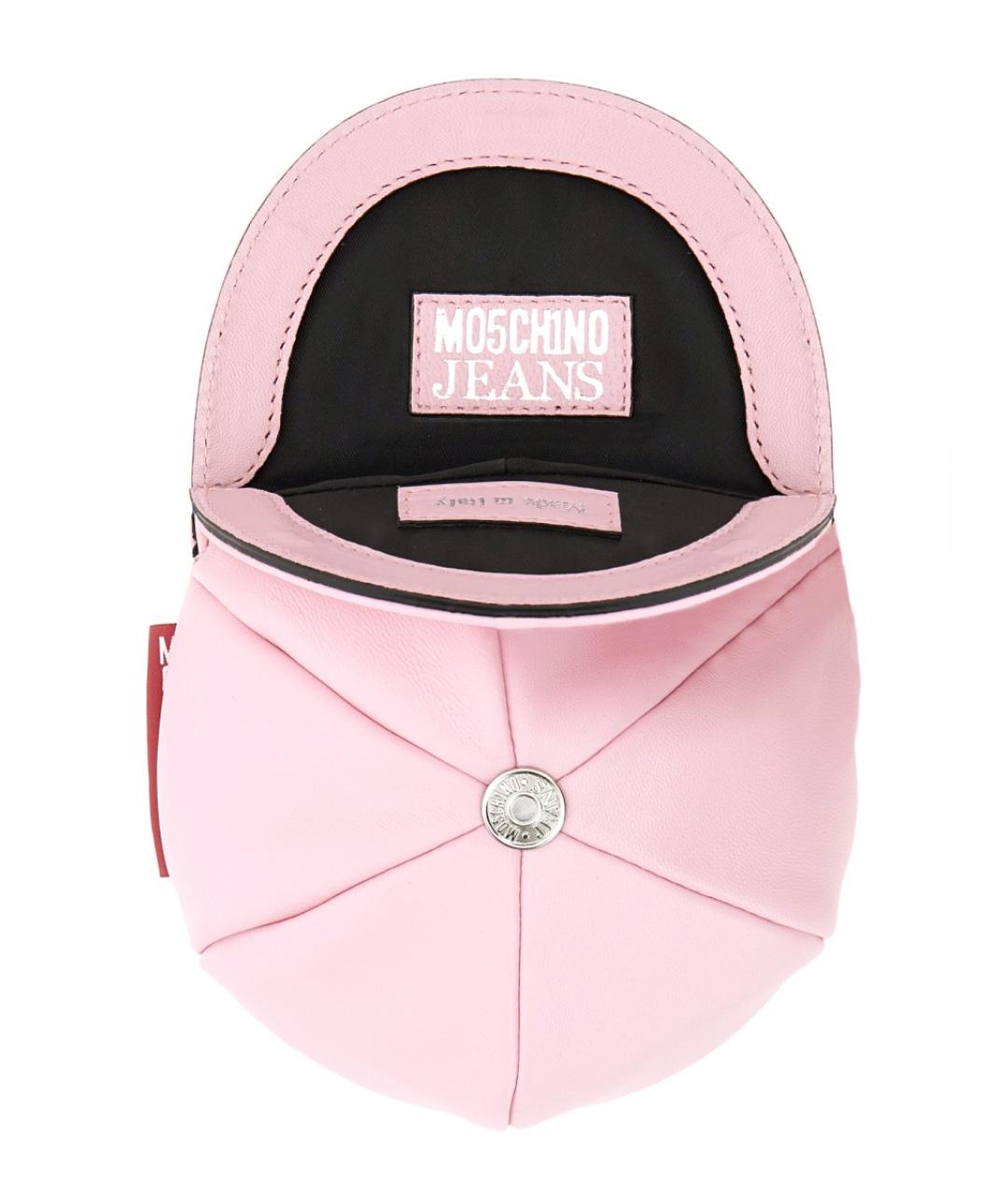 MOSCHINO JEANS Розовая кожаная сумка через плечо, фото 2