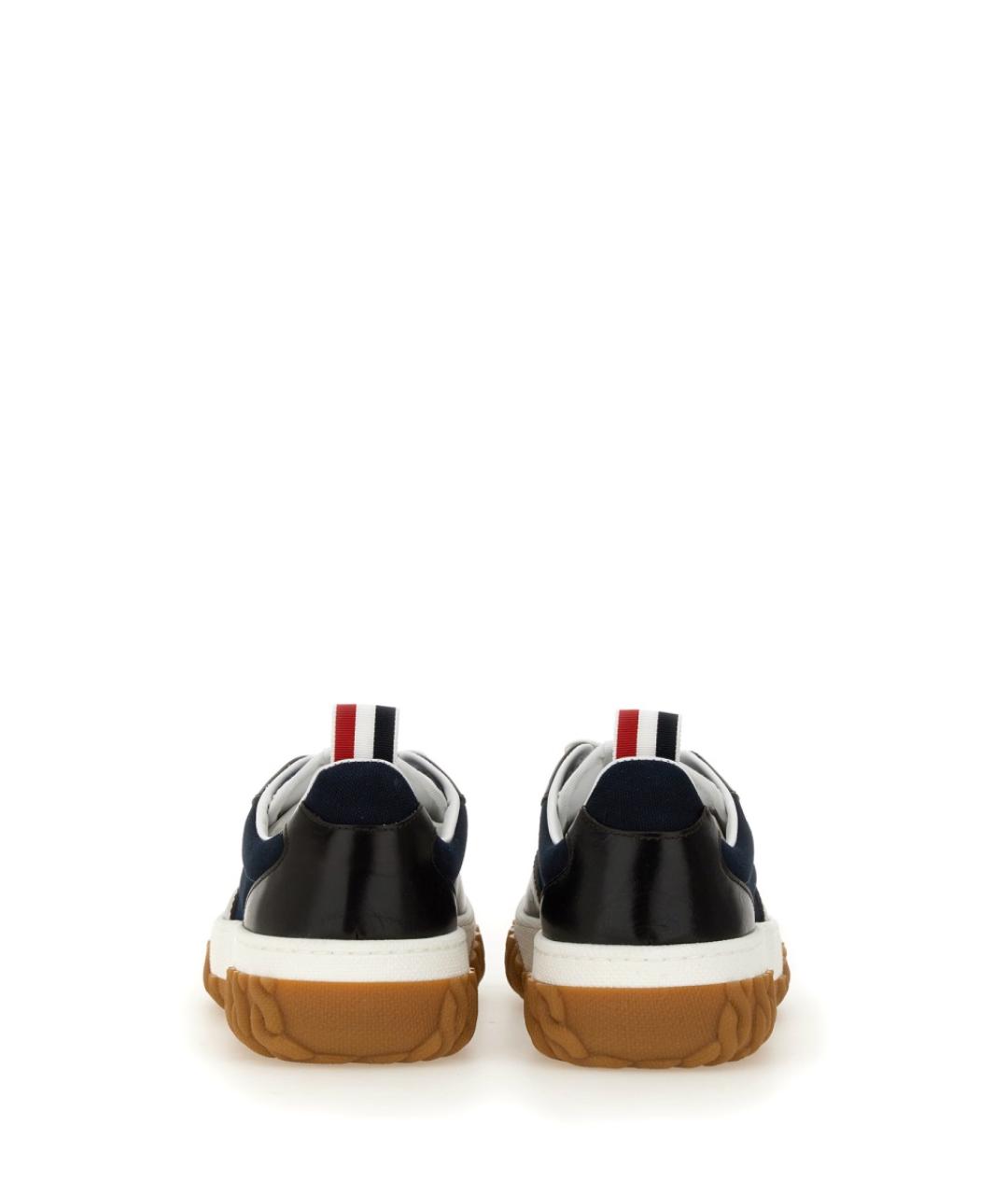 THOM BROWNE Темно-синие текстильные низкие кроссовки / кеды, фото 3
