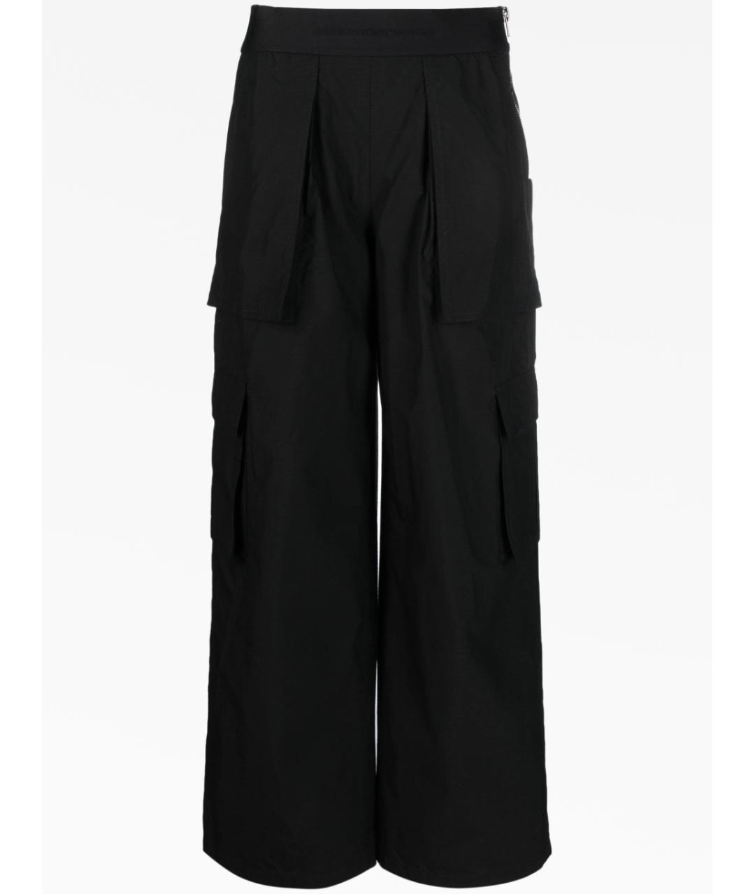 ALEXANDER WANG Черные хлопковые прямые брюки, фото 6