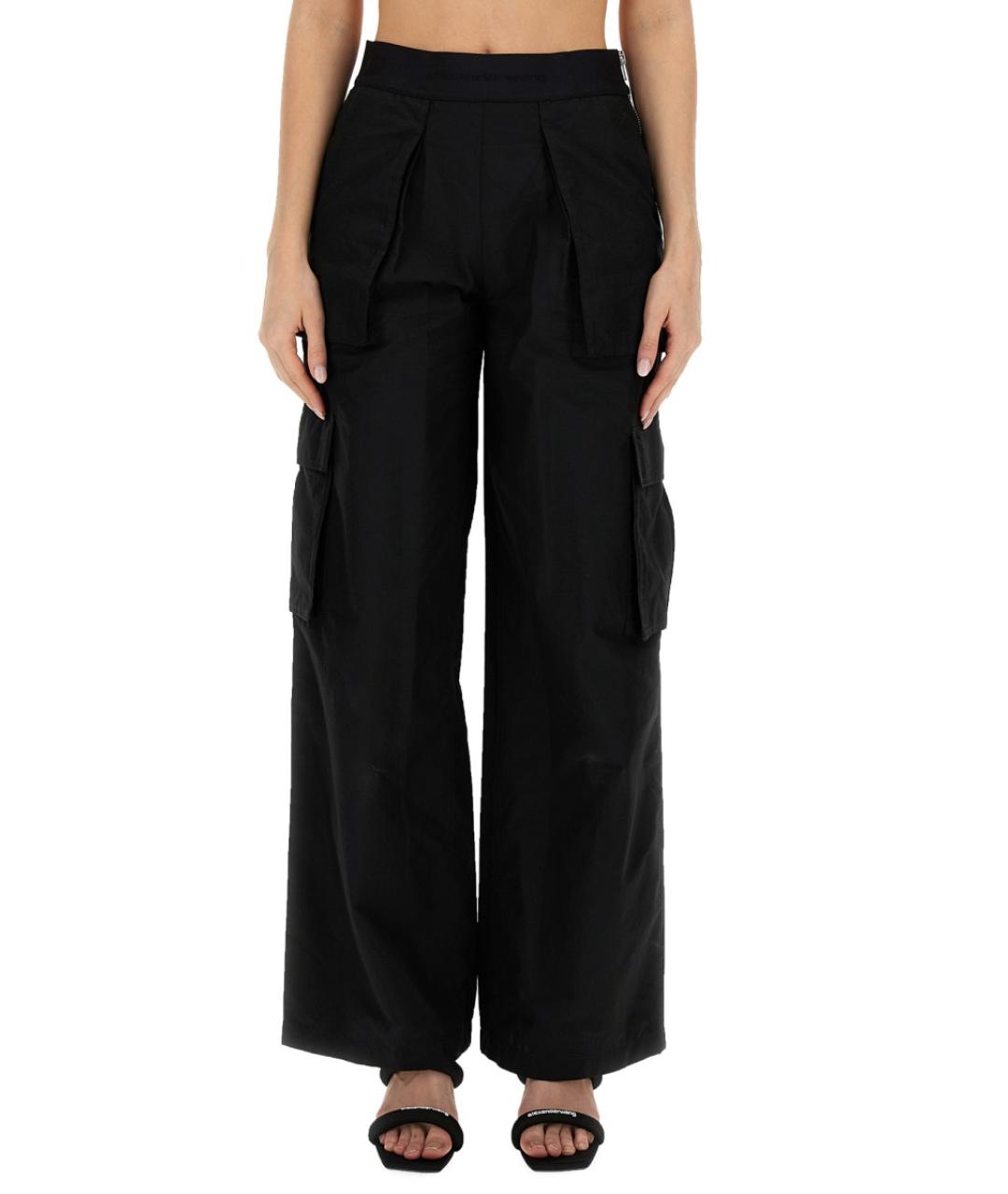 ALEXANDER WANG Черные хлопковые прямые брюки, фото 2