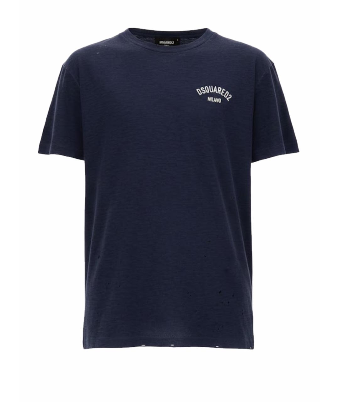 DSQUARED2 Синяя хлопковая футболка, фото 1