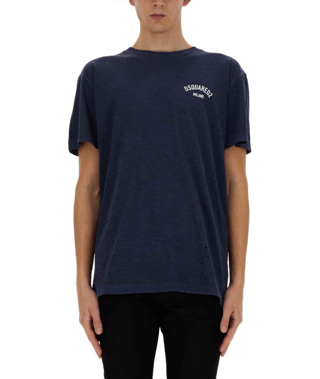 DSQUARED2 Синяя хлопковая футболка, фото 5