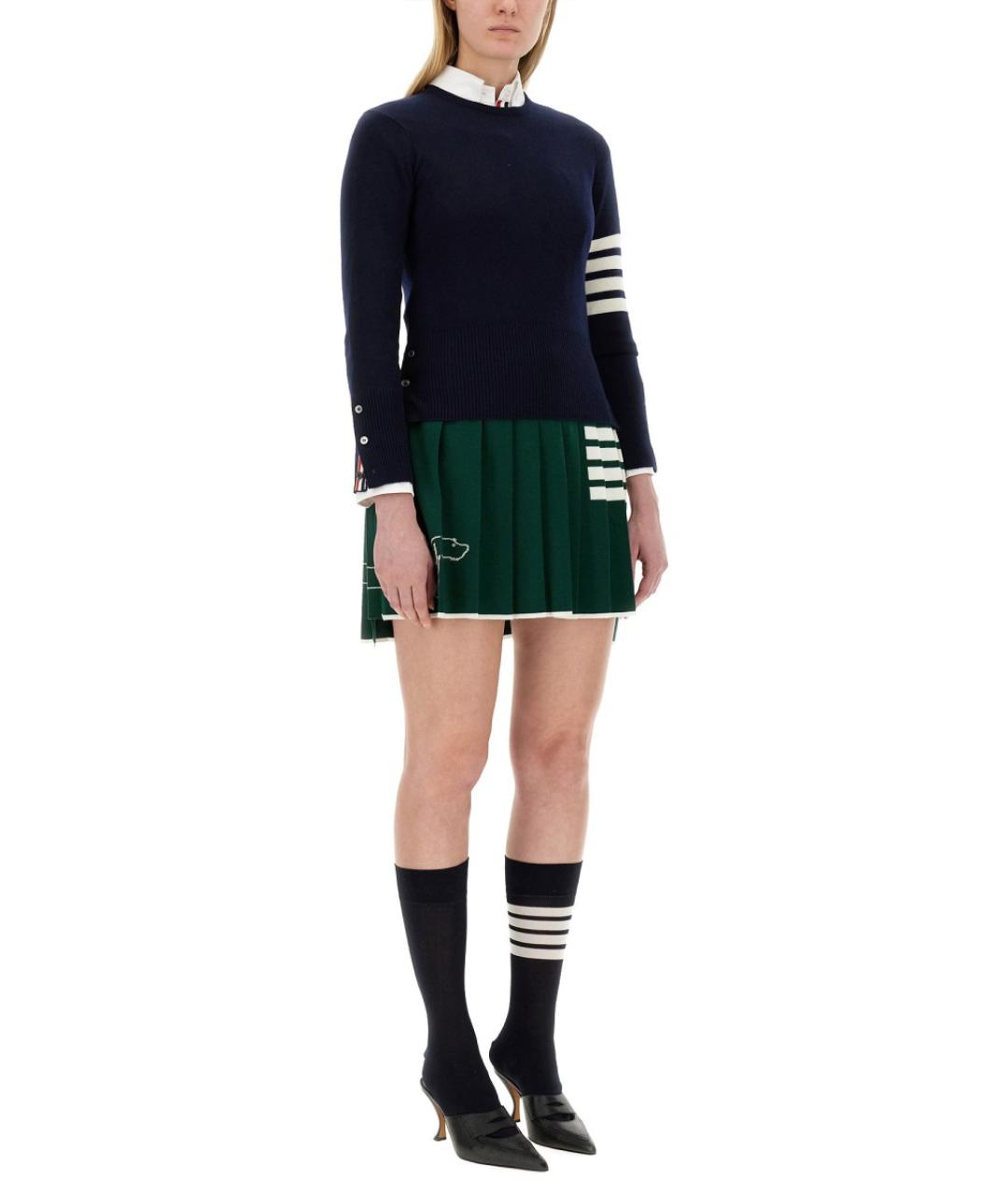 THOM BROWNE Синий кашемировый джемпер / свитер, фото 3