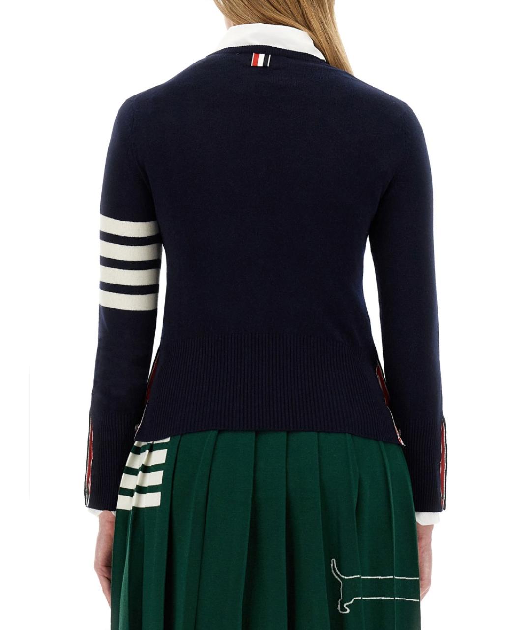 THOM BROWNE Синий кашемировый джемпер / свитер, фото 4