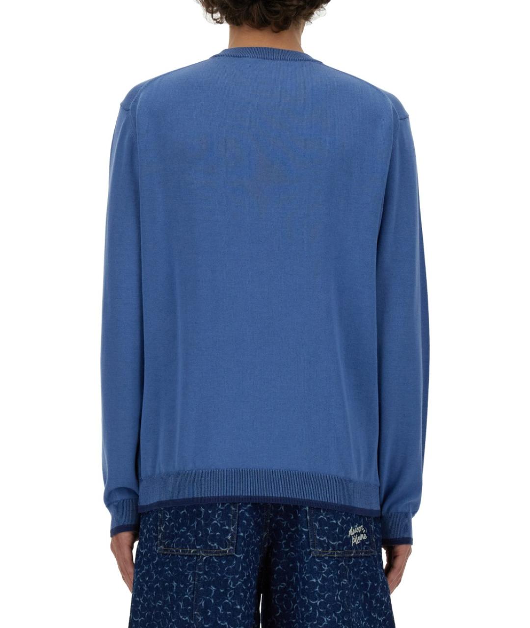 MAISON KITSUNE Голубой хлопковый джемпер / свитер, фото 3