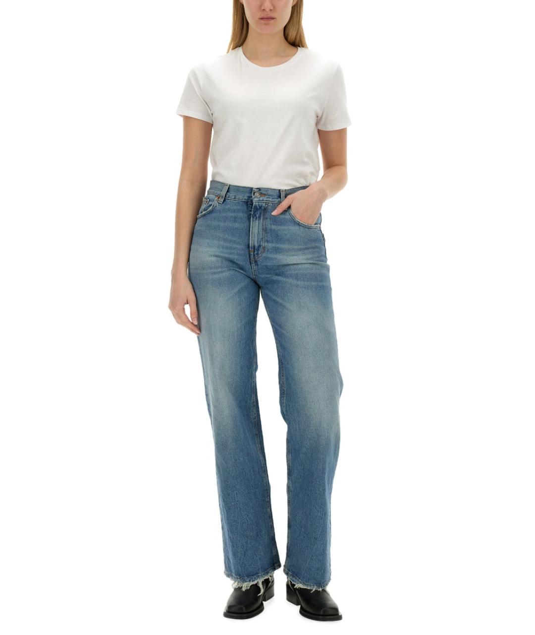 HAIKURE Синие хлопковые прямые джинсы, фото 2