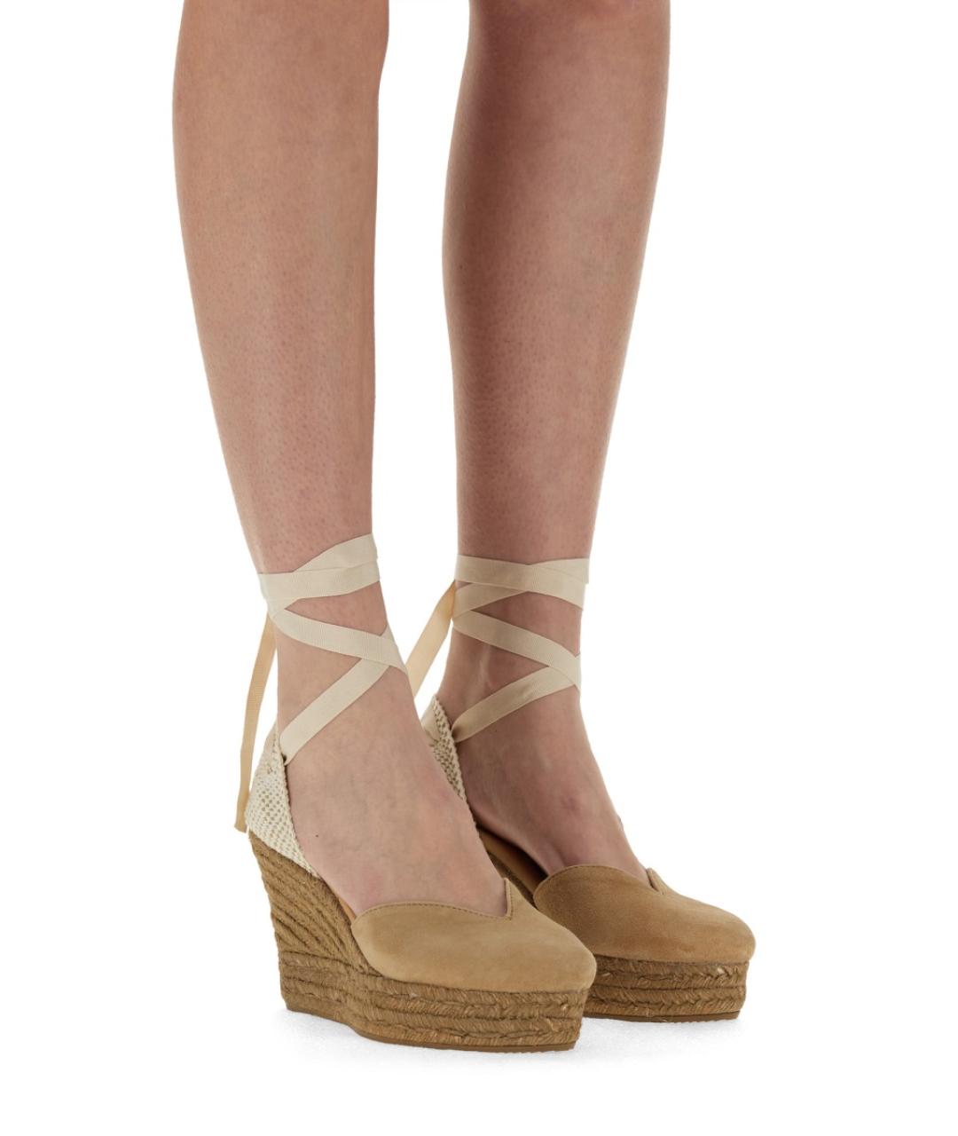 MANEBI Бежевые кожаные туфли, фото 2