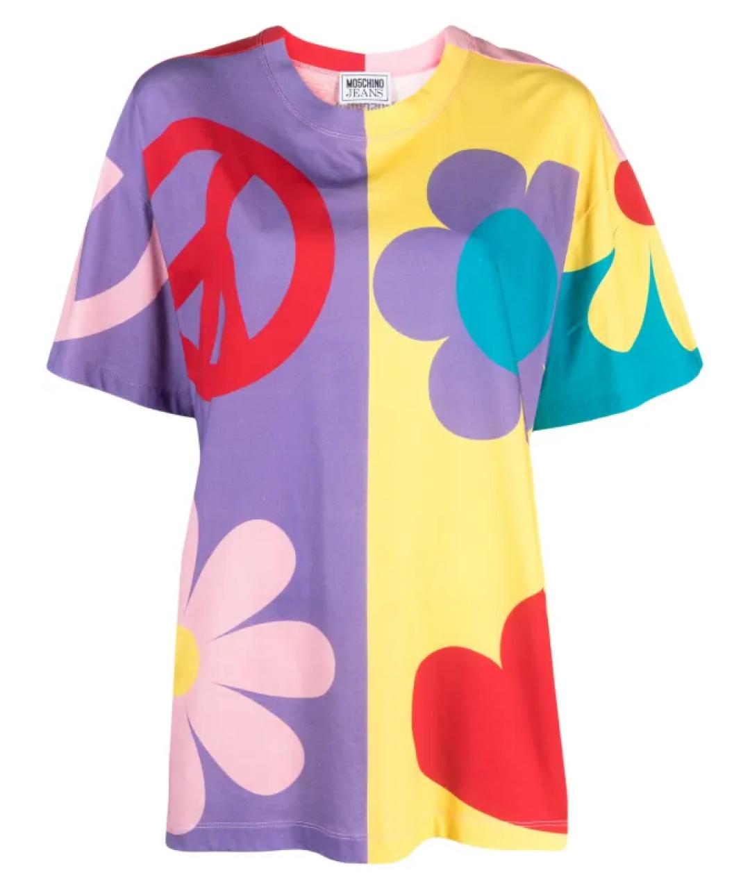 MOSCHINO JEANS Мульти вискозная футболка, фото 1