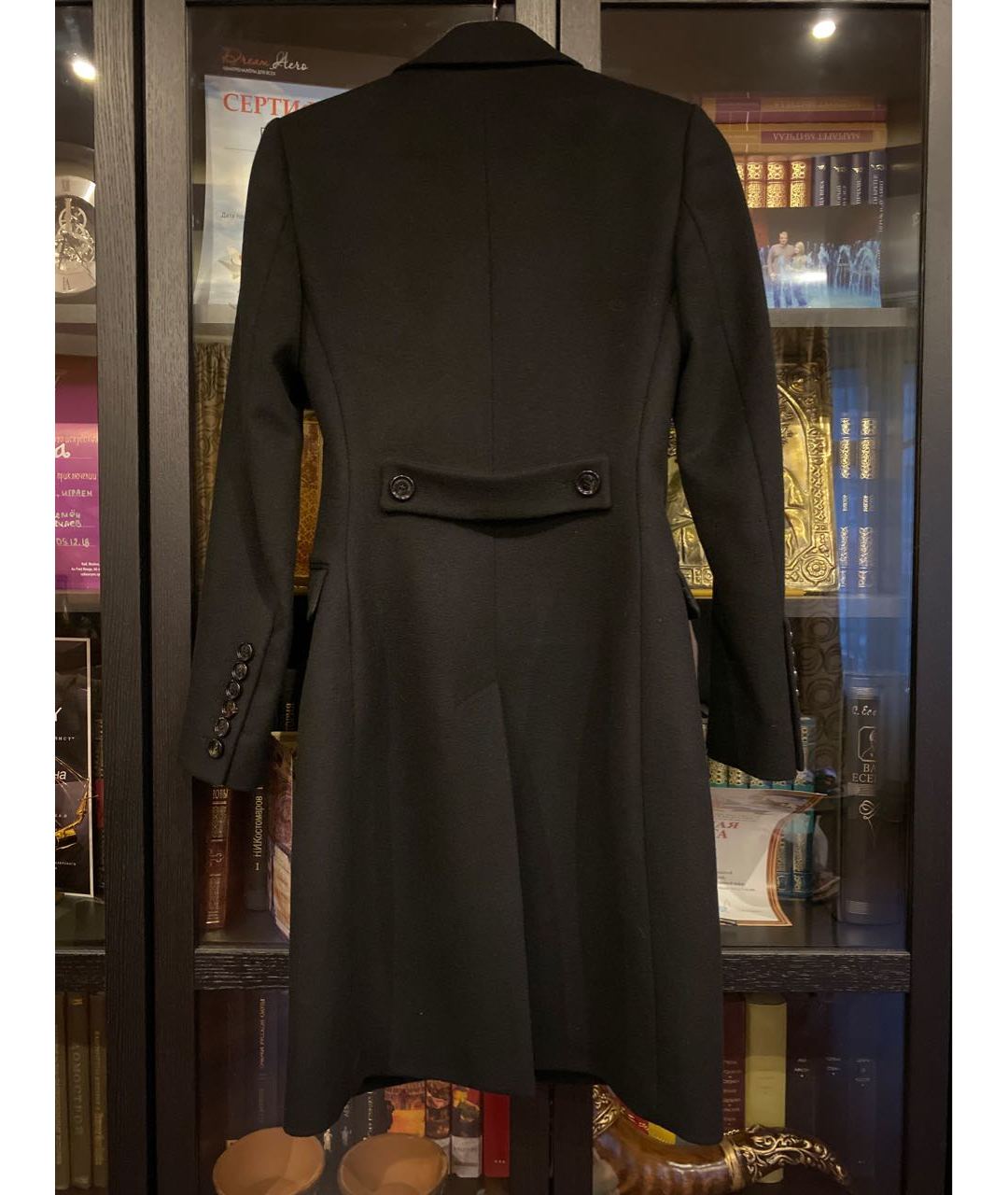 BURBERRY Черное шерстяное пальто, фото 2