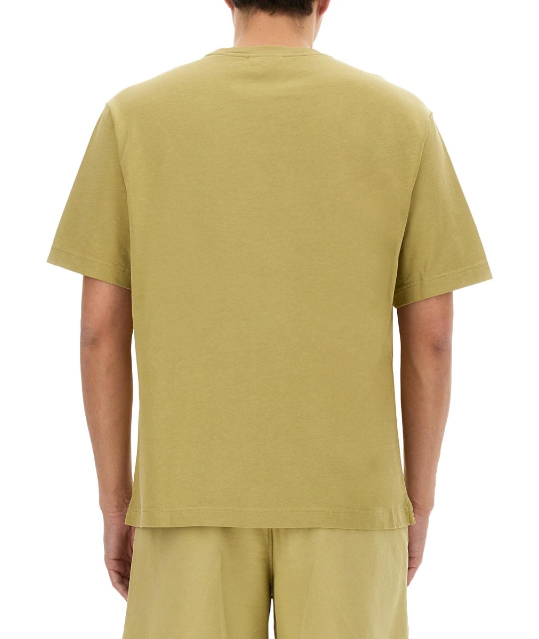 MAISON KITSUNE Зеленая хлопковая футболка, фото 4