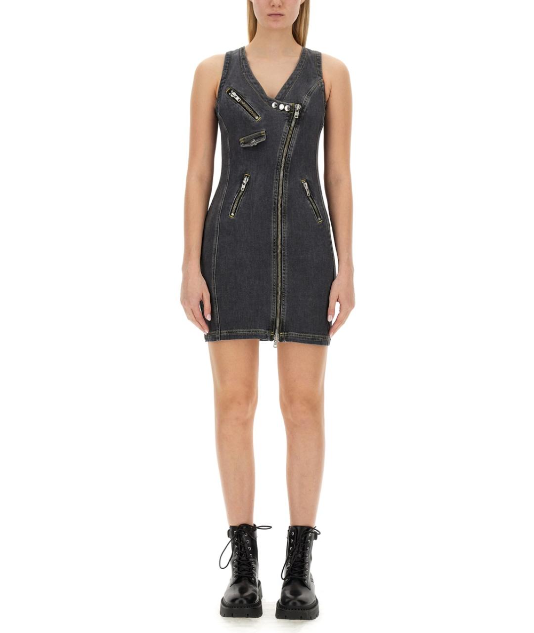 MOSCHINO JEANS Черное хлопковое повседневное платье, фото 5