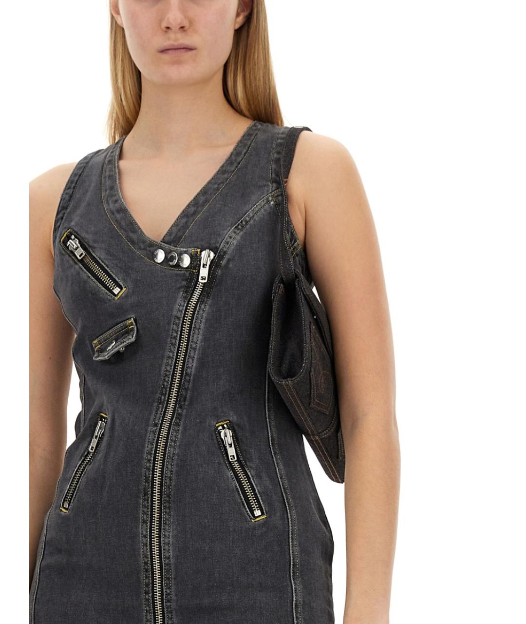 MOSCHINO JEANS Черное хлопковое повседневное платье, фото 4