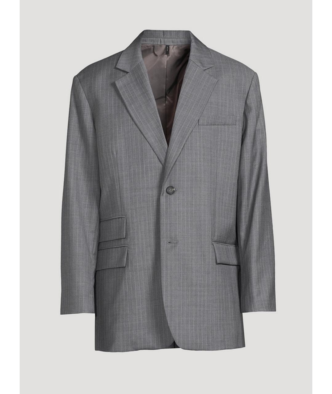 HELMUT LANG Серый шерстяной пиджак, фото 6
