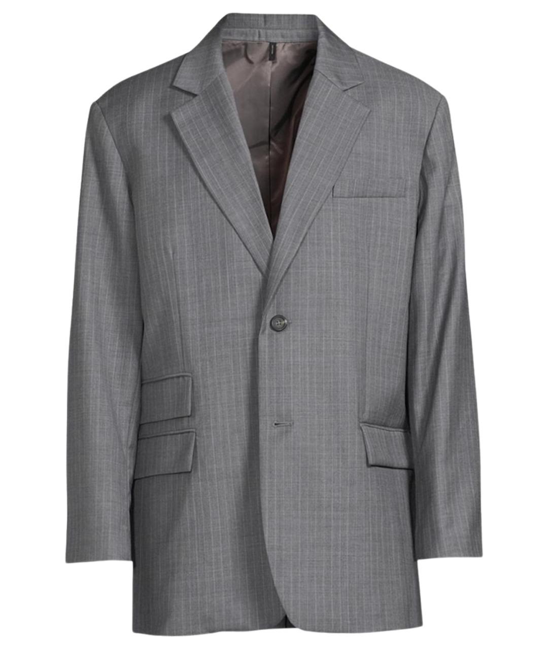 HELMUT LANG Серый шерстяной пиджак, фото 1