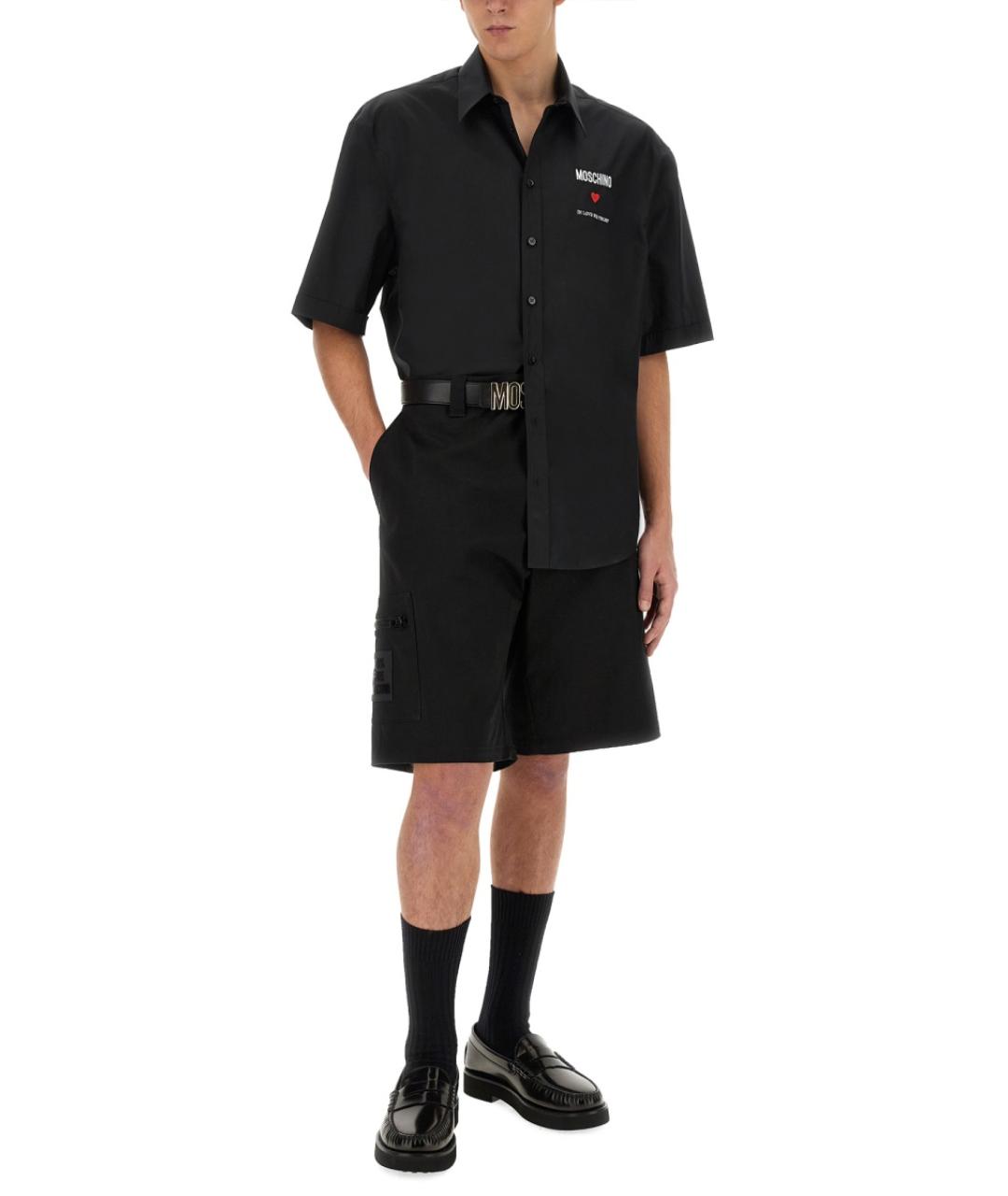 MOSCHINO Черные хлопковые шорты, фото 2
