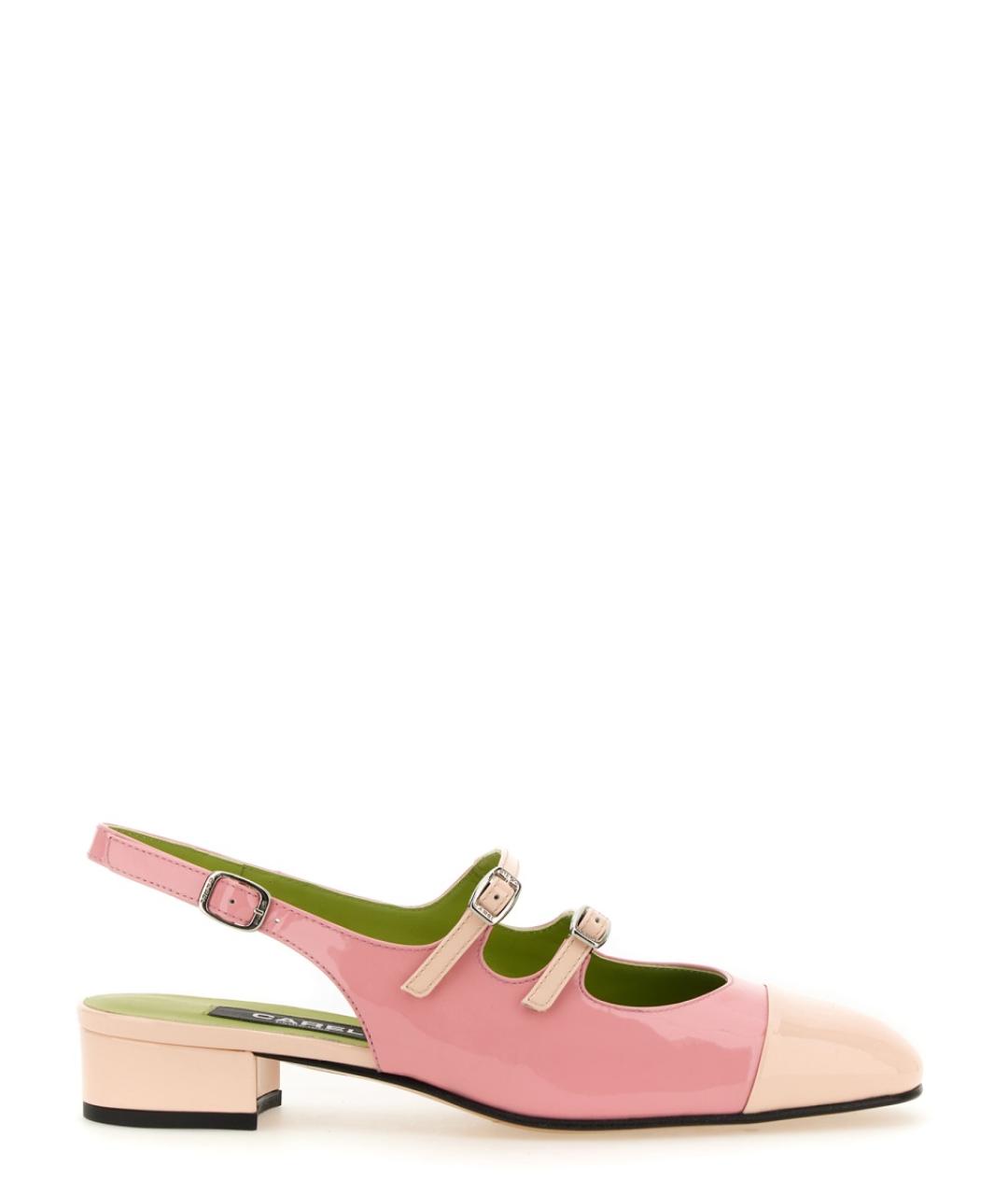 CAREL Розовые кожаные лодочки на низком каблуке, фото 1