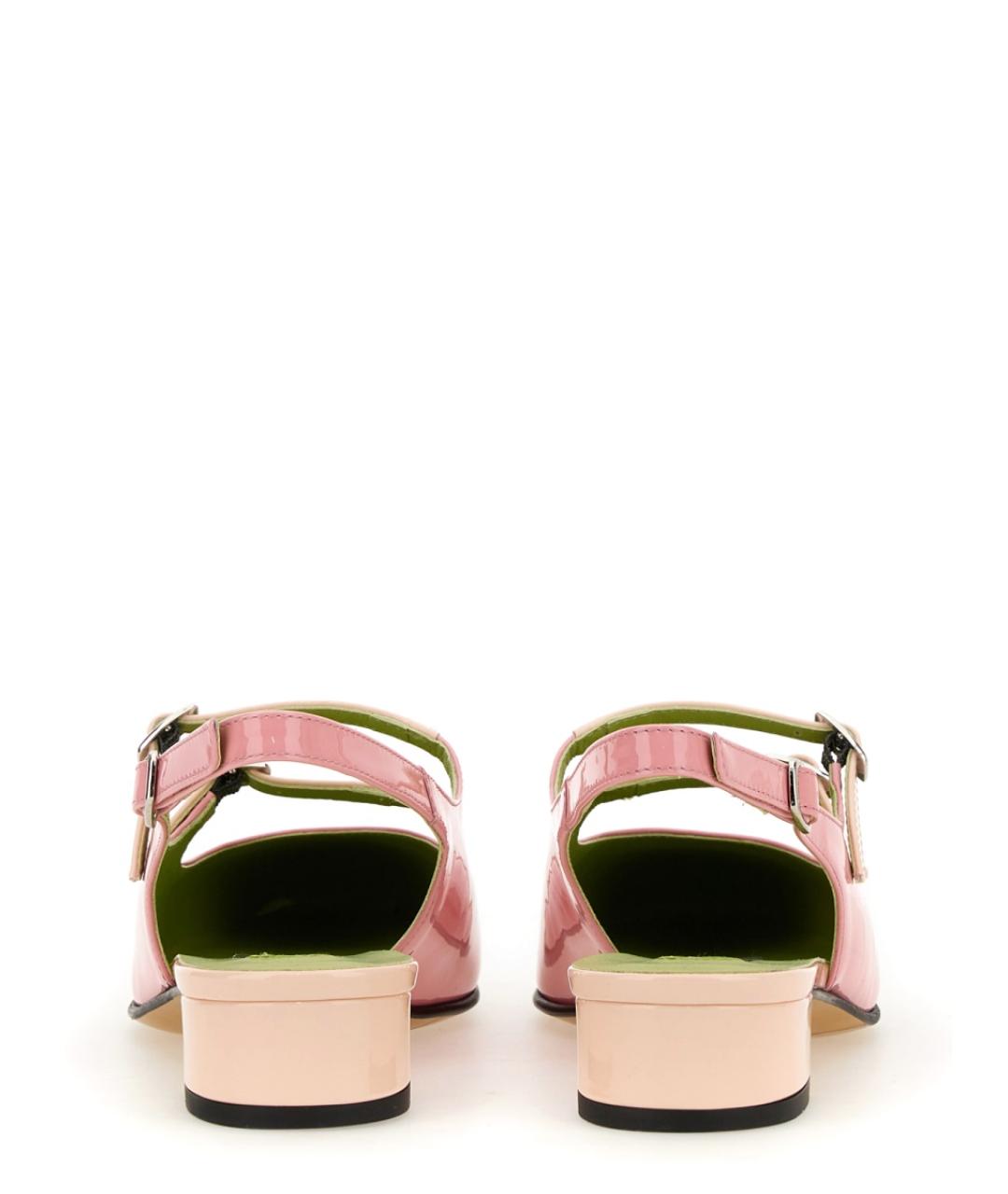 CAREL Розовые кожаные лодочки на низком каблуке, фото 4