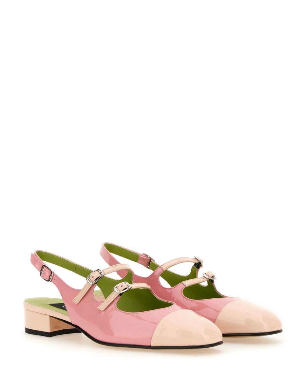 CAREL Розовые кожаные лодочки на низком каблуке, фото 2