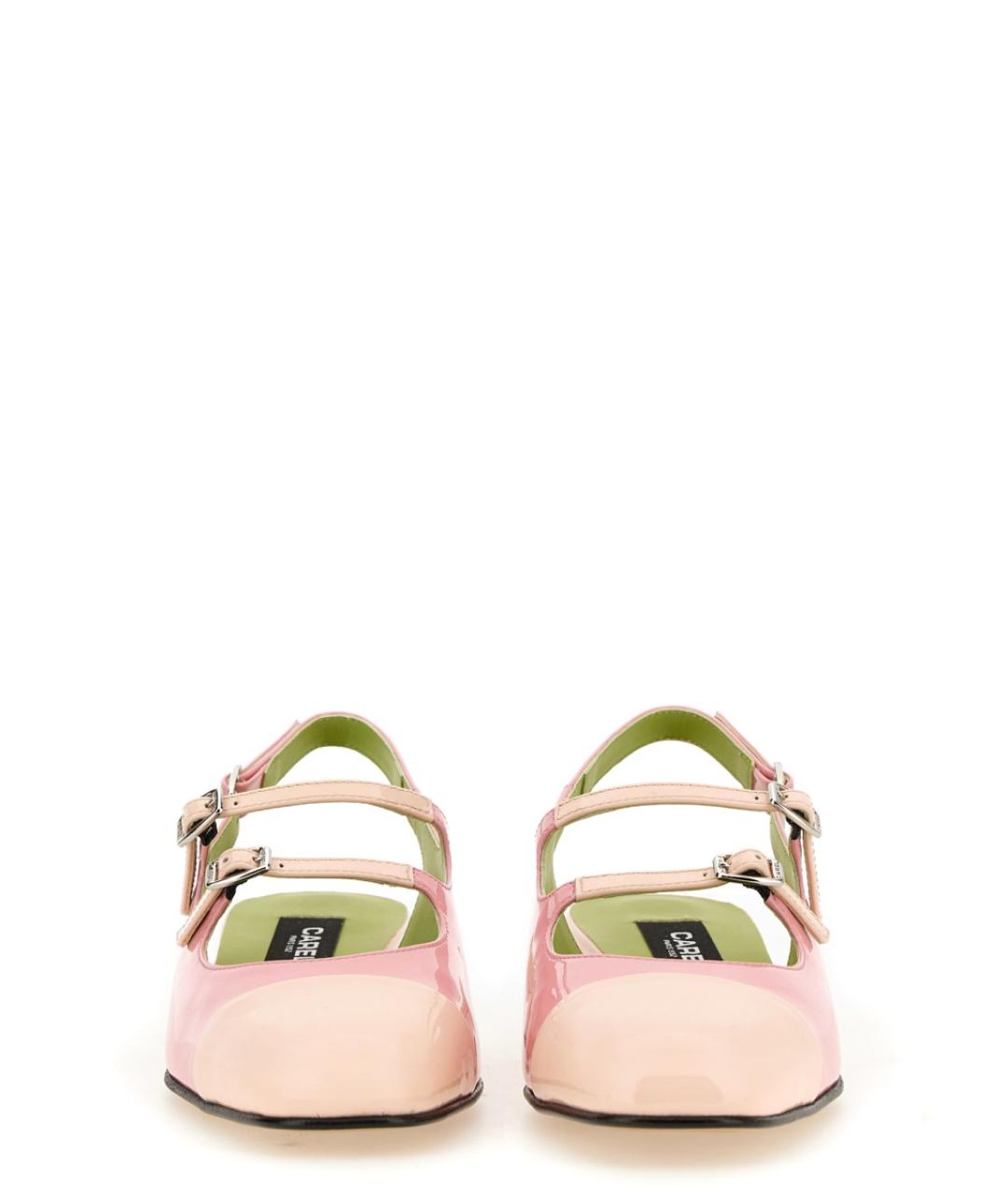 CAREL Розовые кожаные лодочки на низком каблуке, фото 3