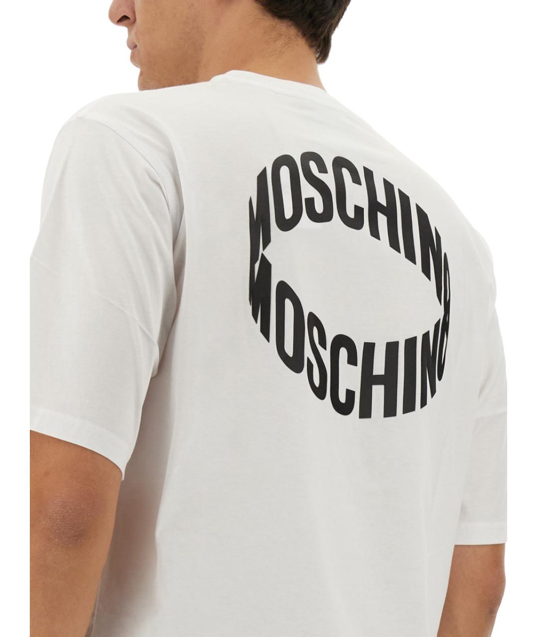 MOSCHINO Белая хлопковая футболка, фото 4