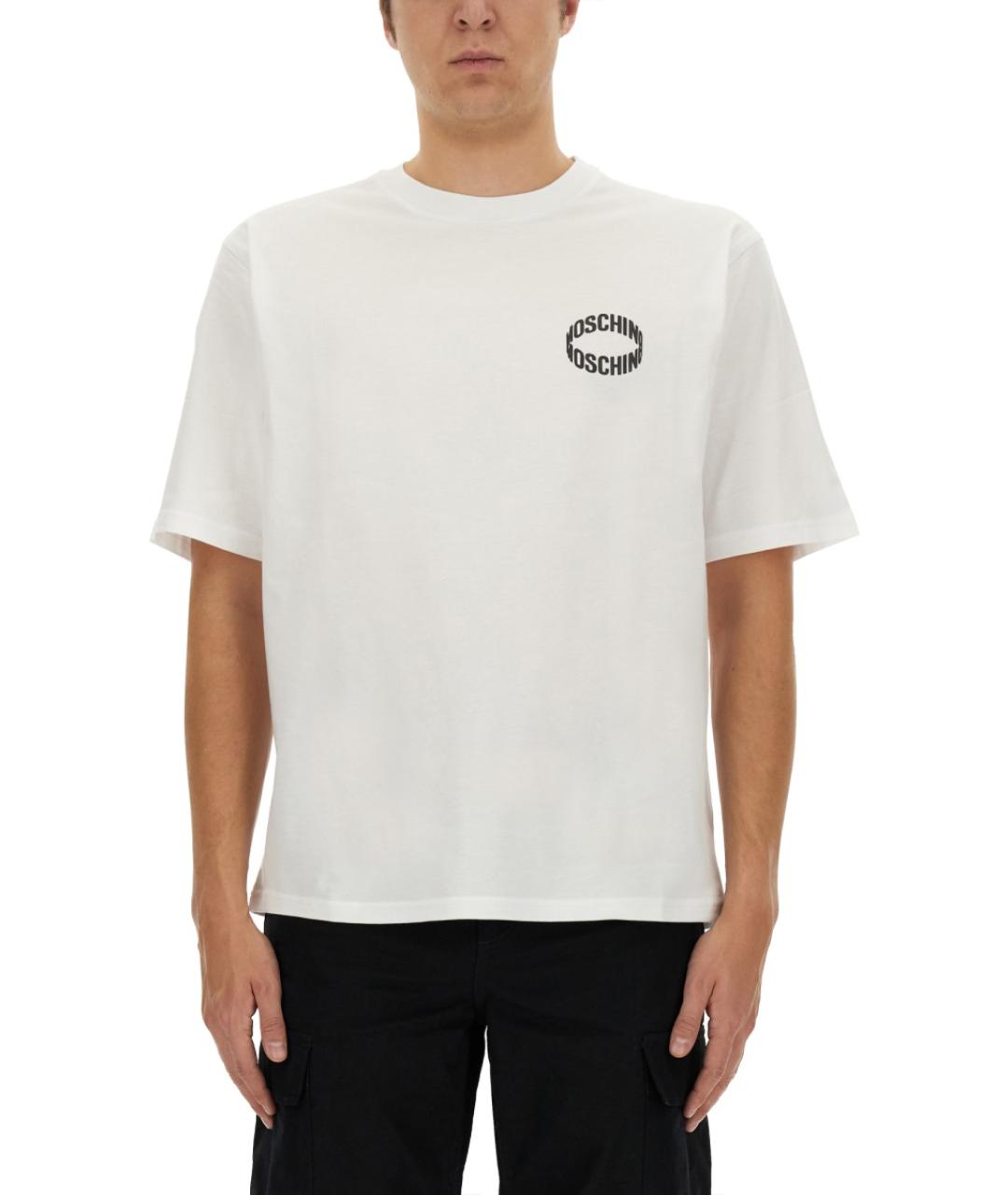 MOSCHINO Белая хлопковая футболка, фото 5