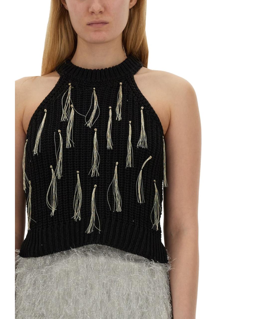 ALYSI Черная хлопковая майка, фото 4