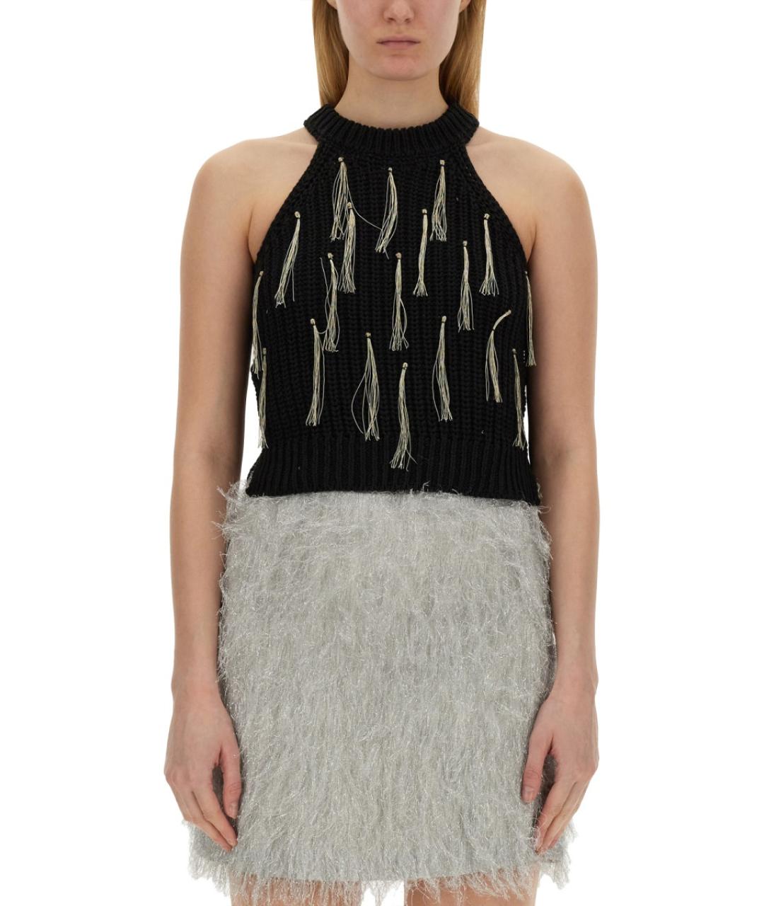 ALYSI Черная хлопковая майка, фото 5