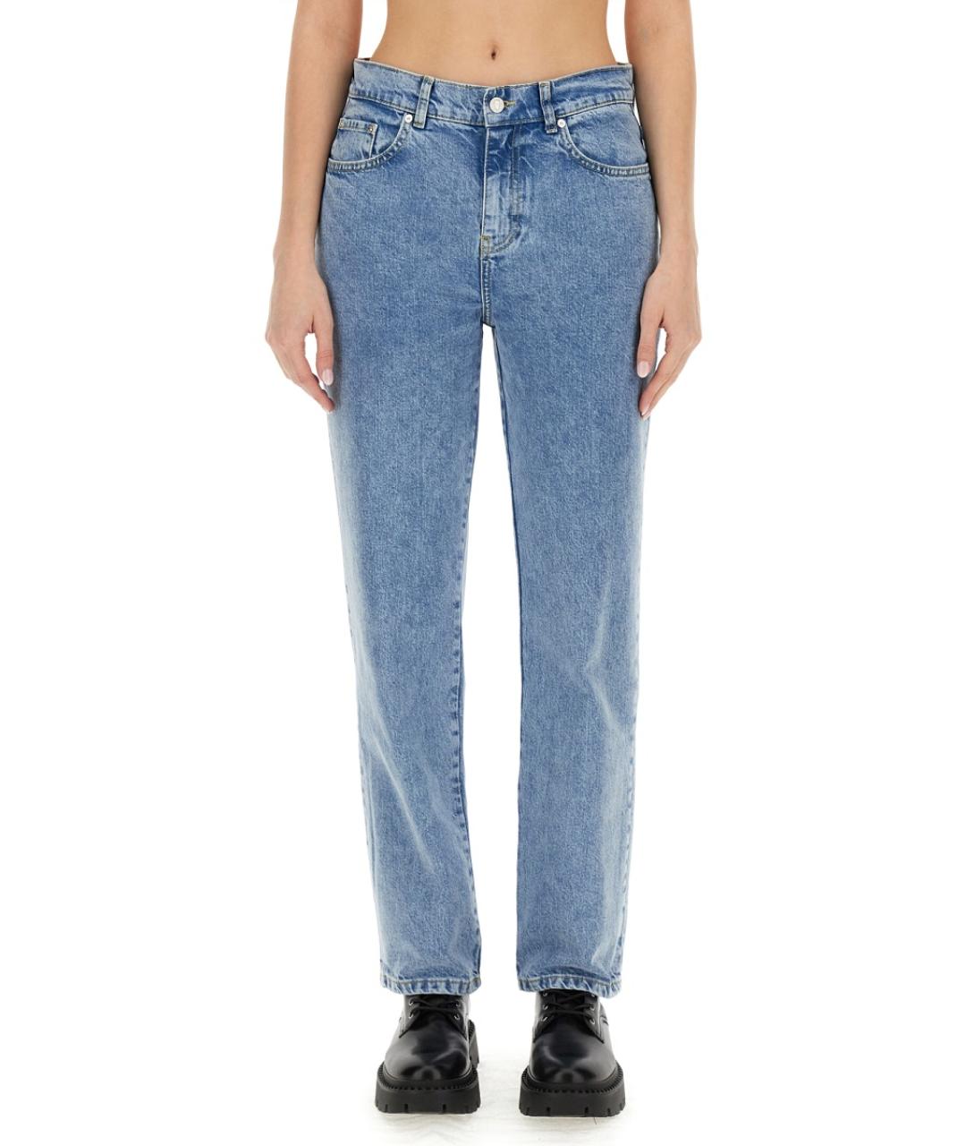 MOSCHINO JEANS Синие хлопковые прямые джинсы, фото 5
