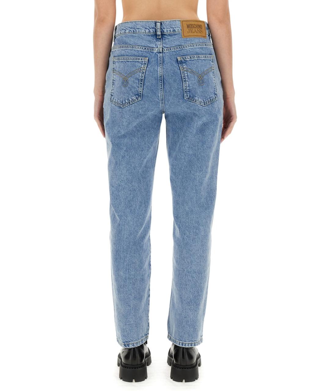 MOSCHINO JEANS Синие хлопковые прямые джинсы, фото 4