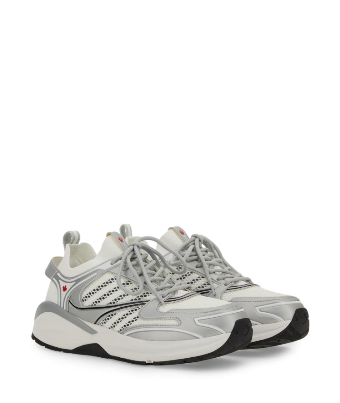 DSQUARED2 Белые синтетические низкие кроссовки / кеды, фото 2