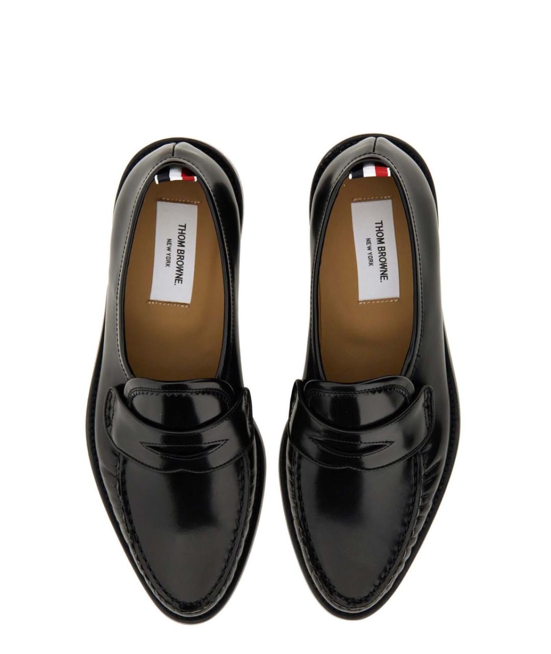 THOM BROWNE Черные лоферы из лакированной кожи, фото 6