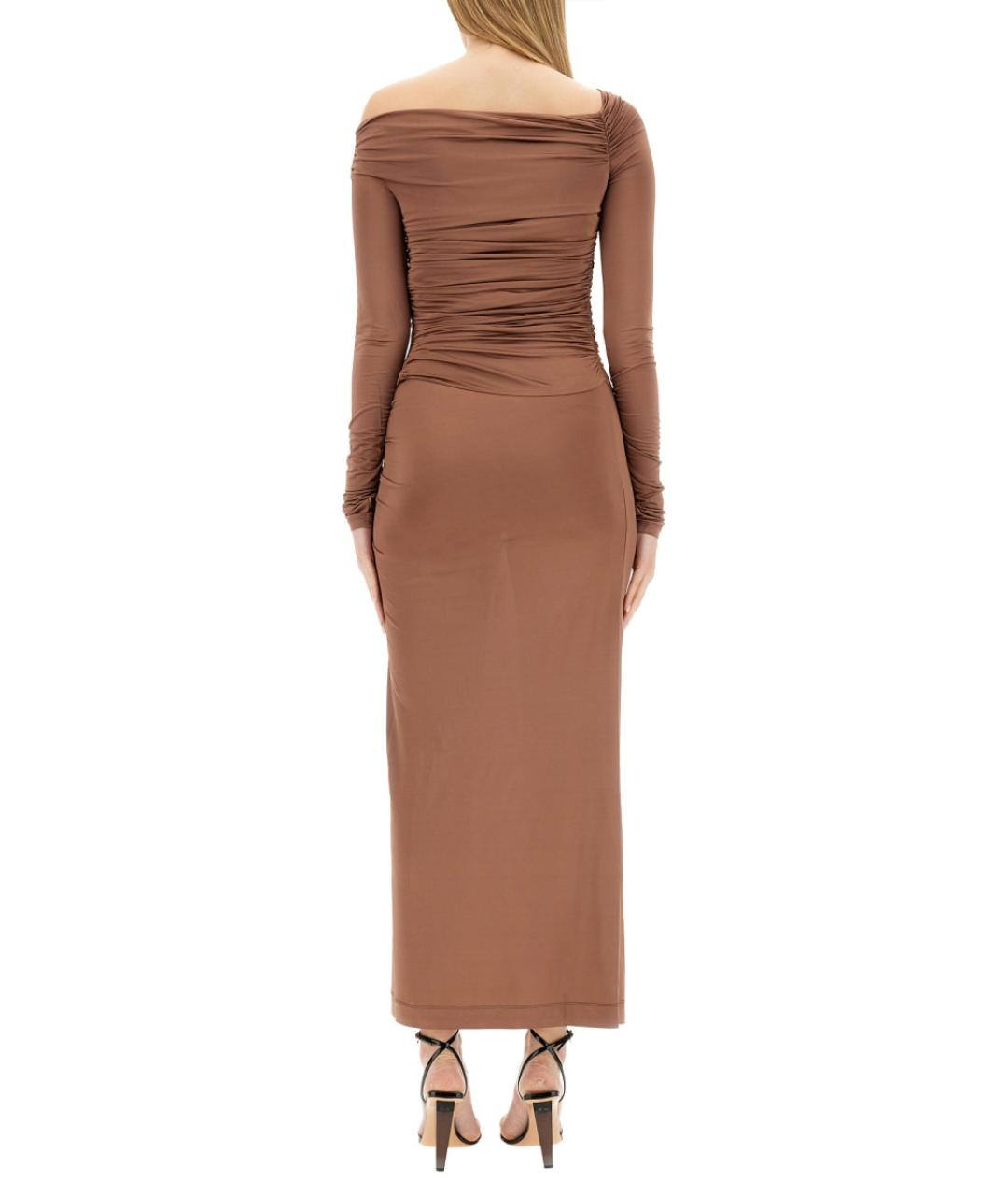 HELMUT LANG Бежевое вискозное повседневное платье, фото 3