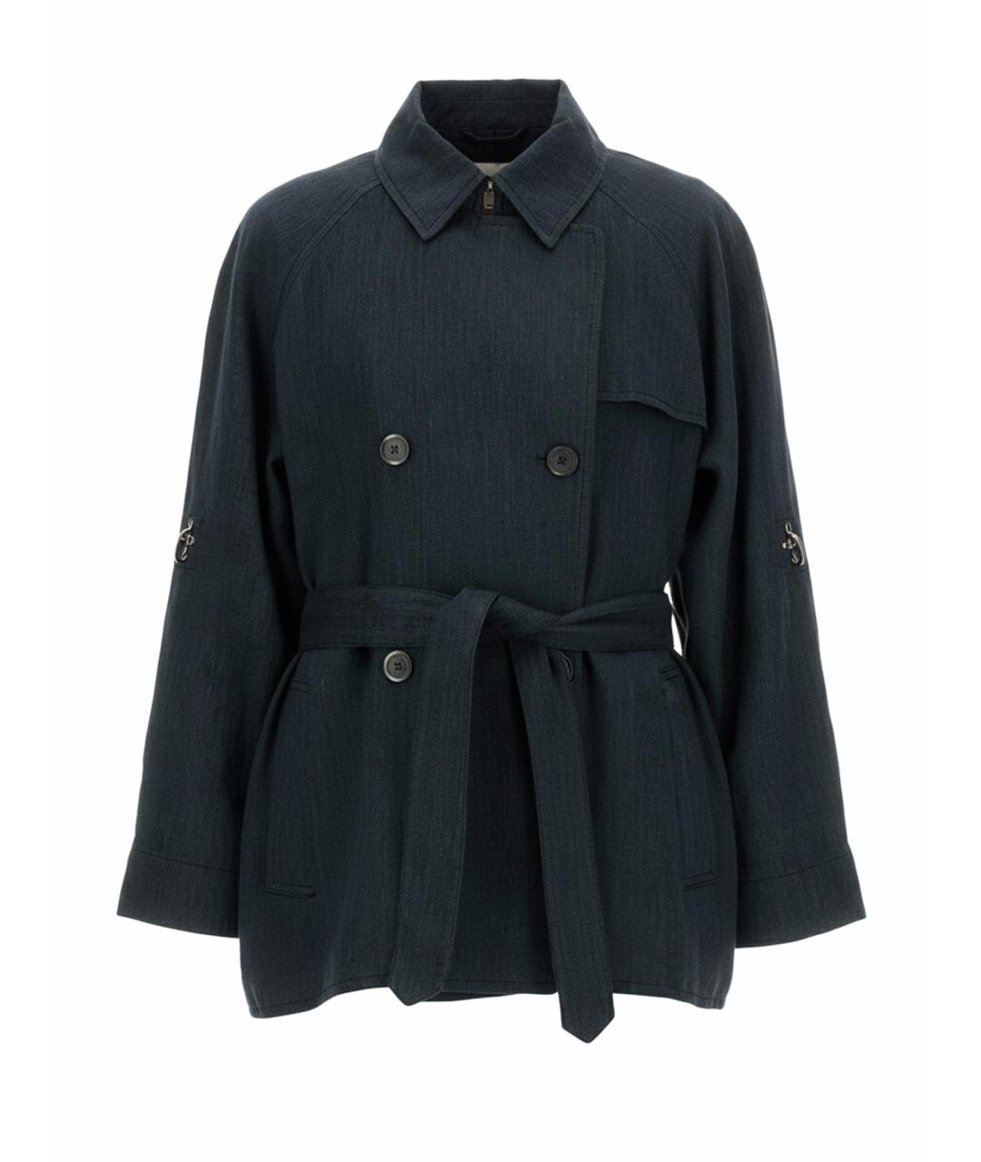 FAY Черный льняной тренч/плащ, фото 1