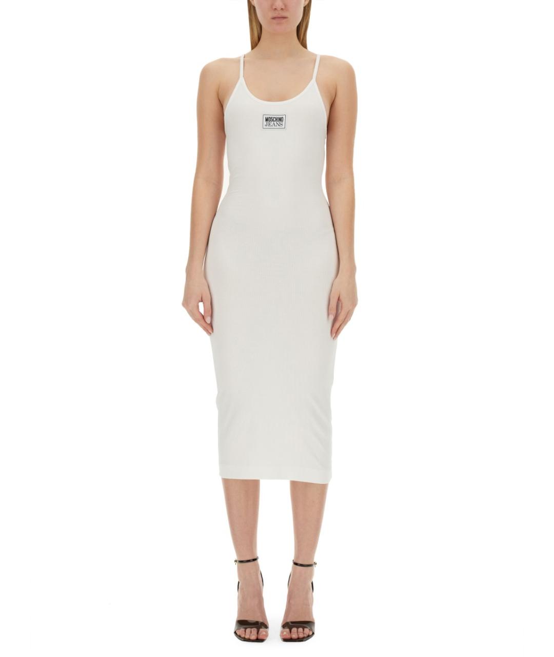 MOSCHINO JEANS Белое вискозное повседневное платье, фото 5