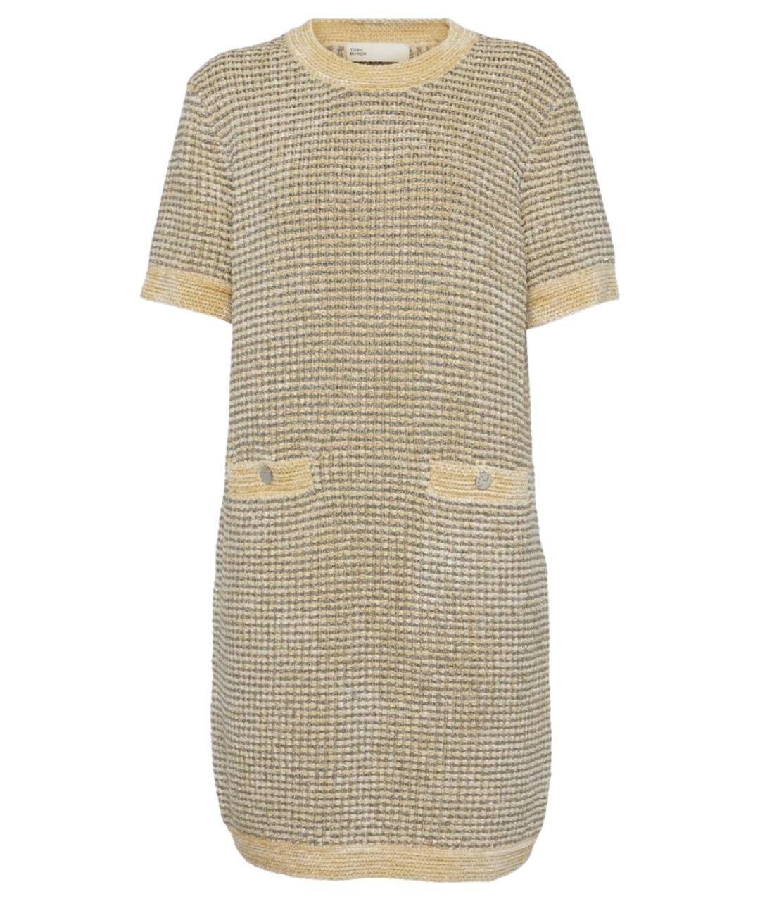 TORY BURCH Бежевое вискозное повседневное платье, фото 1