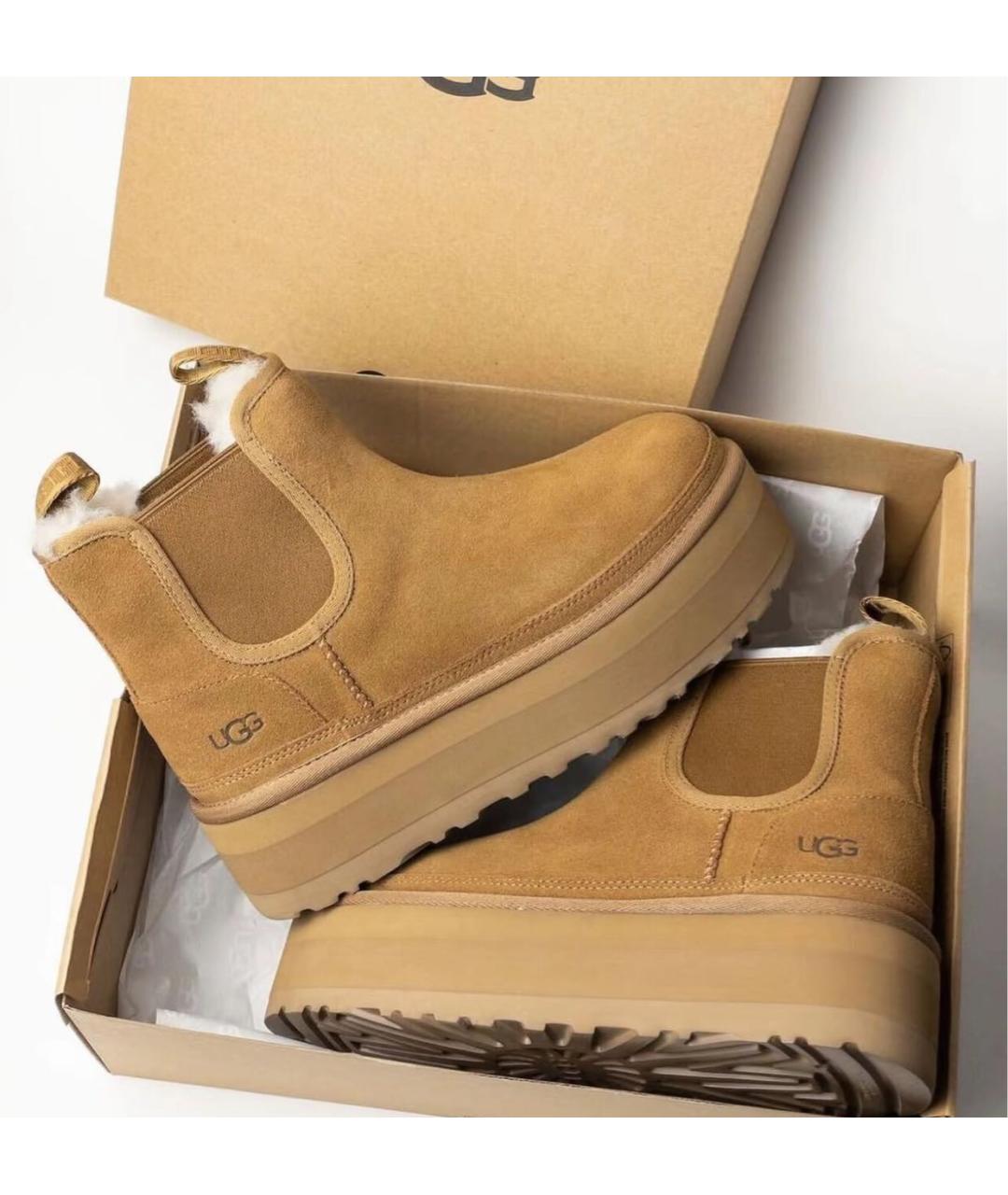 UGG AUSTRALIA Коричневые замшевые ботинки, фото 5