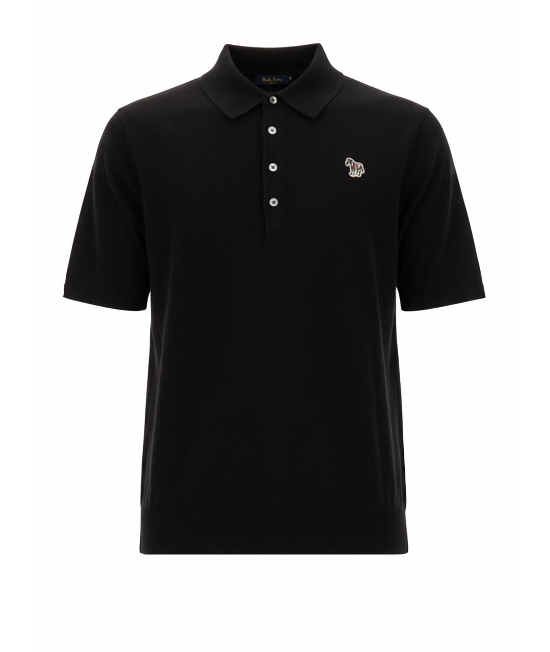 PS BY PAUL SMITH Черное хлопковое поло с коротким рукавом, фото 1