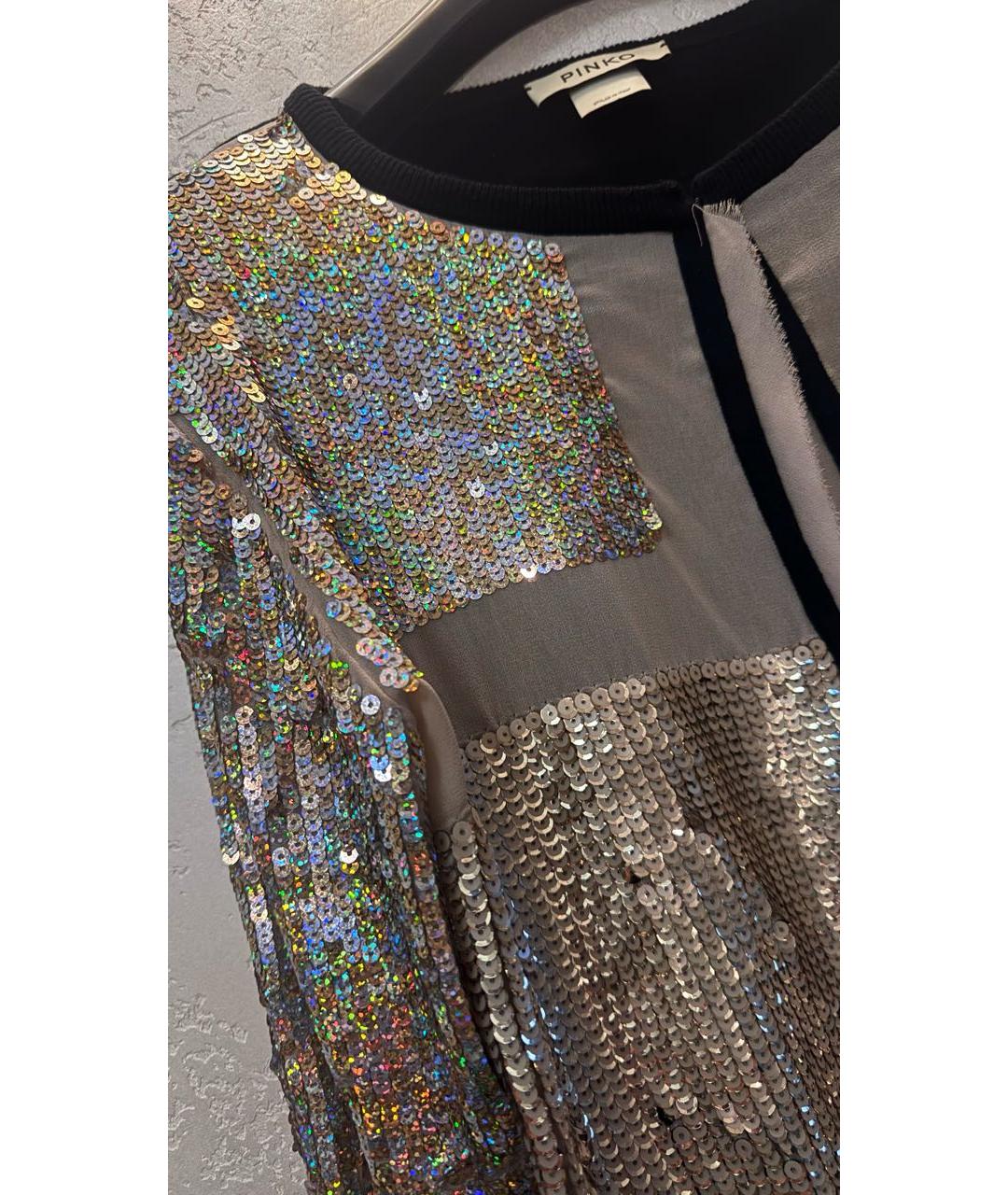 PINKO Золотой полиэстеровый кардиган, фото 4